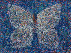 butterfly, 2019., mixed media on canvas, 60x80 cm